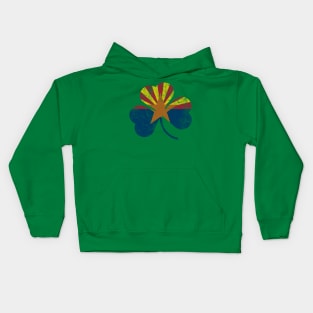 Arizona Flag Shamrock Irish St Patricks Day Kids Hoodie